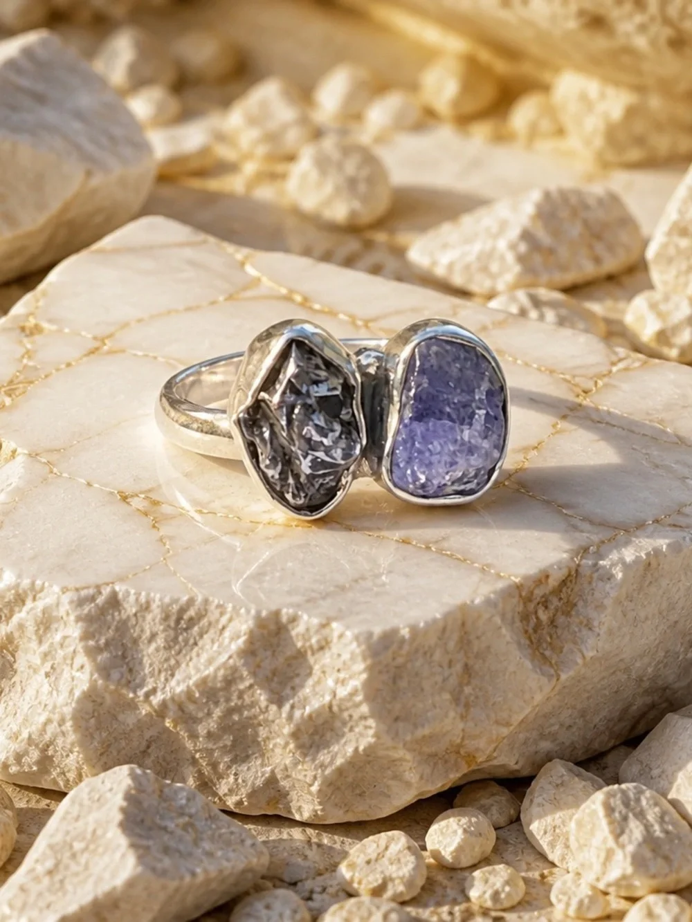 NEW! Tanzanite & Meteorite Ring